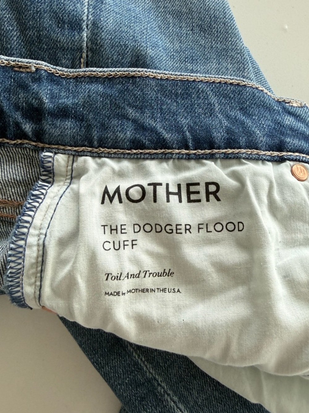 MOTHER The Dodger Flood Cuff Jeans in Toil and Trouble size 27 - Picture 7 of 8